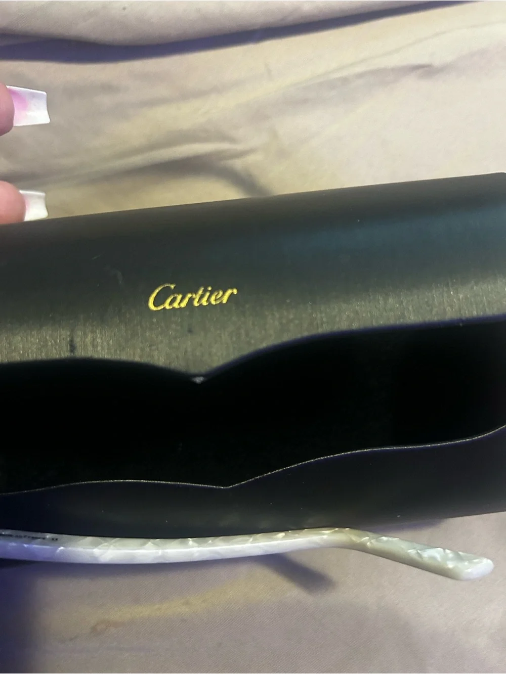 Cartier Rimless Sunglasses with Black Gradient Lenses and Gold Accents